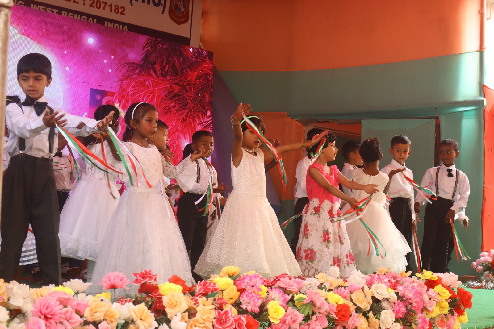 Students performing a dance